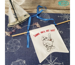 Stickdatei ITH - Seebär Gnom Wimpel "Kumm in"